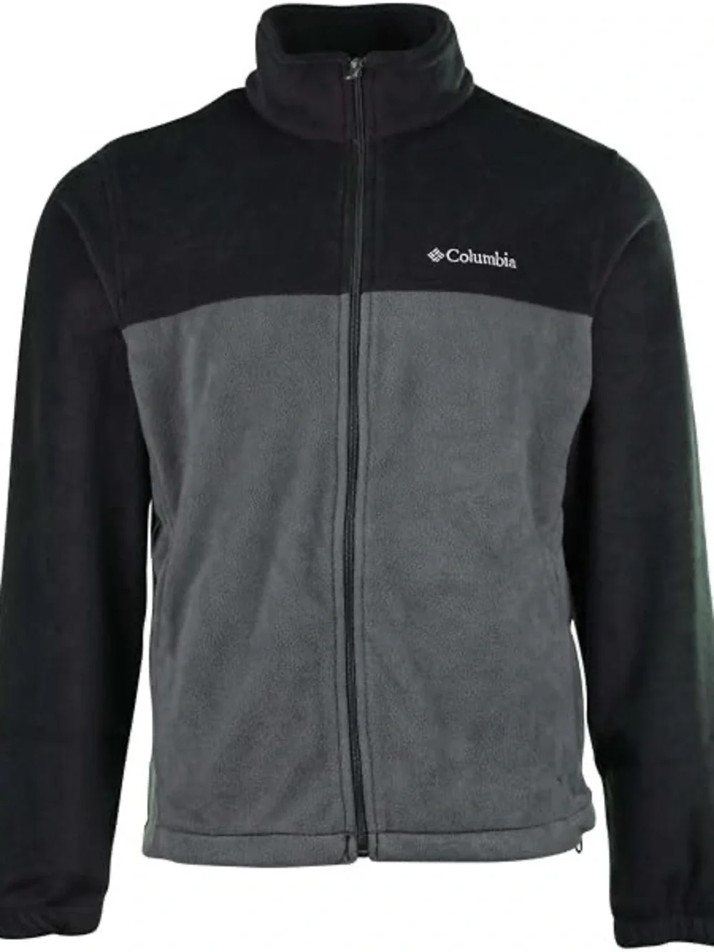 Columbia Men's Black and Gray Full-Zip Performance Fleece Jacket Medium Cozy